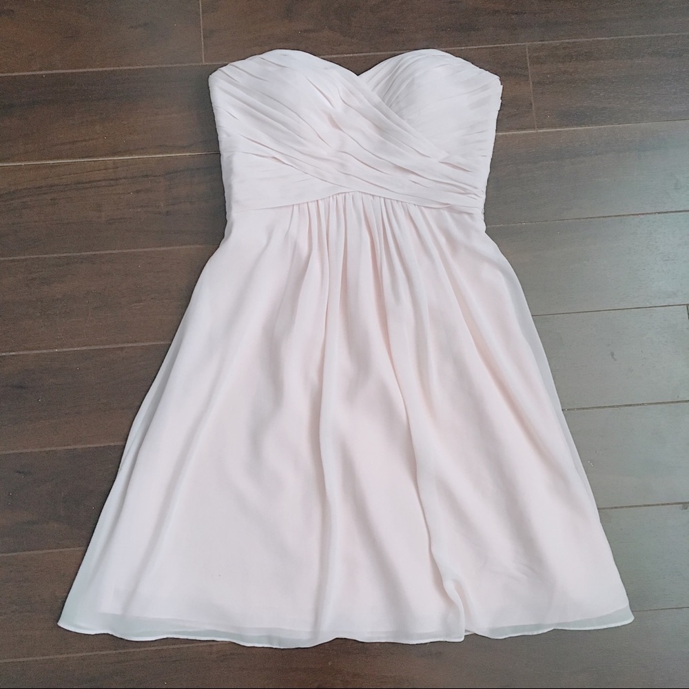 STRAPLESS CRISSCROSS BODICE SHORT DRESS
